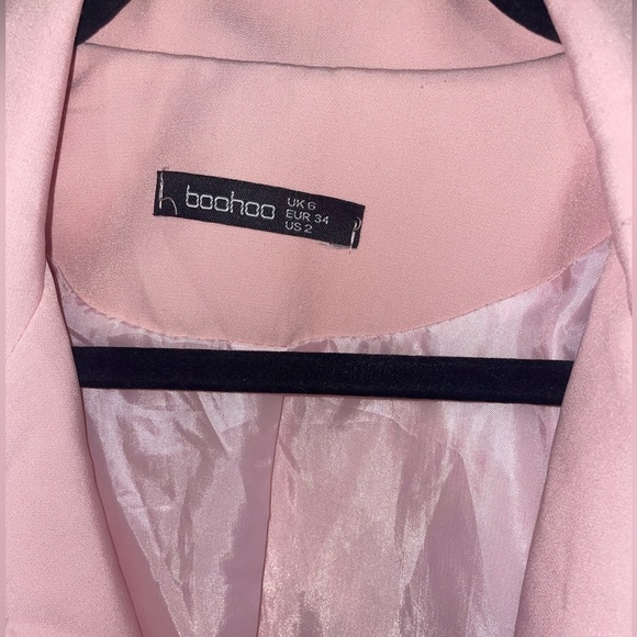 Boohoo pink cropped blazer button up - Picture 3 of 5